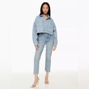 AGolde High-rise Riley Crop Straight Jean - Size 30